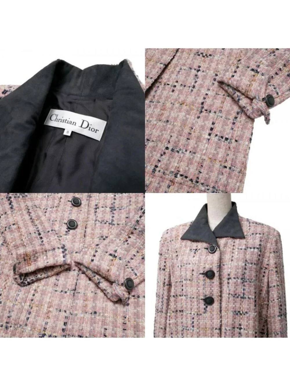 Dior Vintage Skirt 9 Tweed Long Jacket Tight